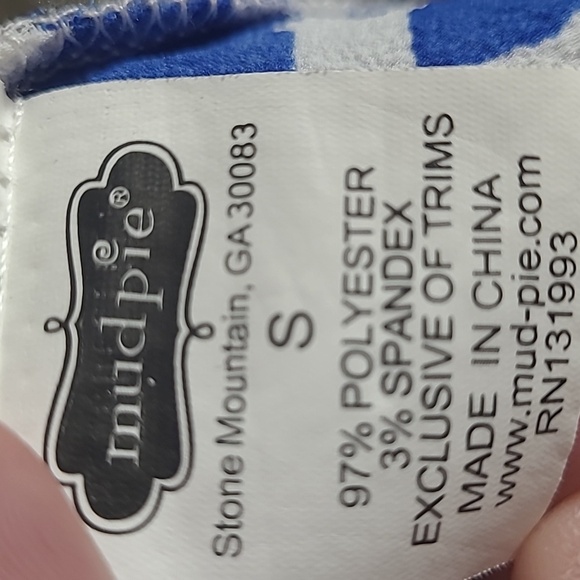 MudPie Blue and White Tank with Tassels - Picture 3 of 4